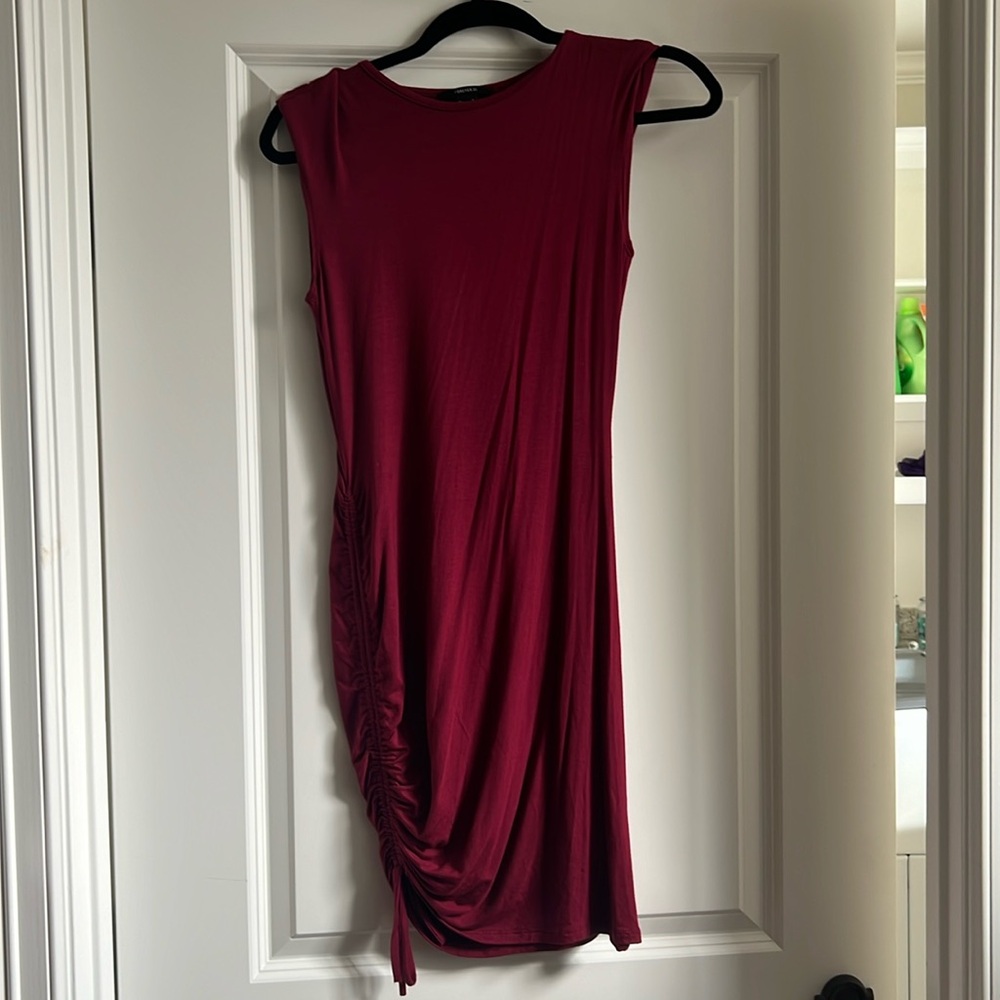 Forever, 21 fitted T-shirt dress, maroon, worn once